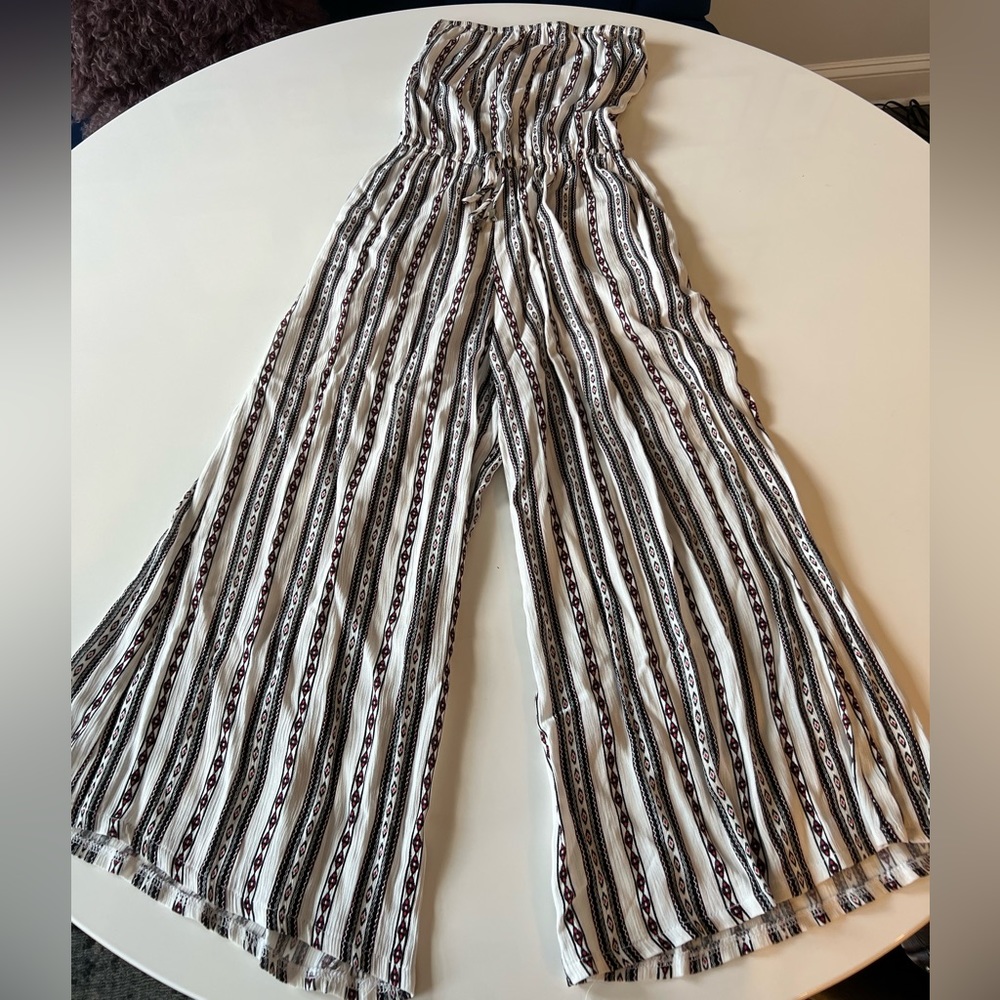 Elan White Pattern Jumpsuit